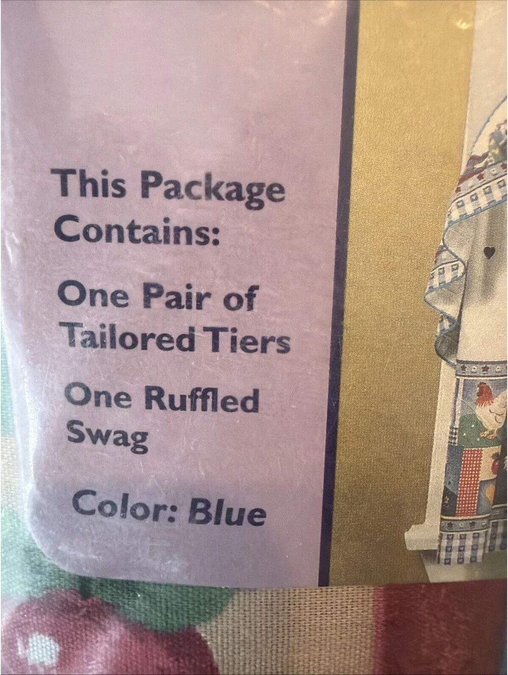 Vtg New Home Essentials Curtains Tier & Swag Set Old Macdonald Theme 3pc